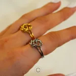 anel aço bijuteria ajustável