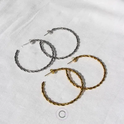 brincos argolas elegantes aço