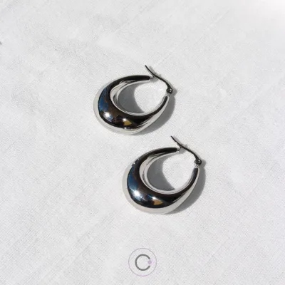 brincos elegantes aço