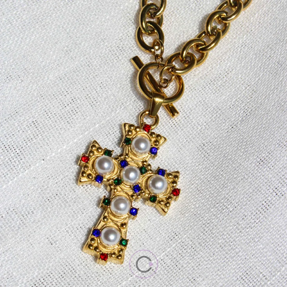 Colar elegante aço brilhante