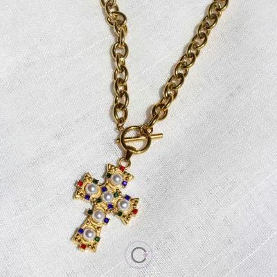 Colar elegante aço brilhante