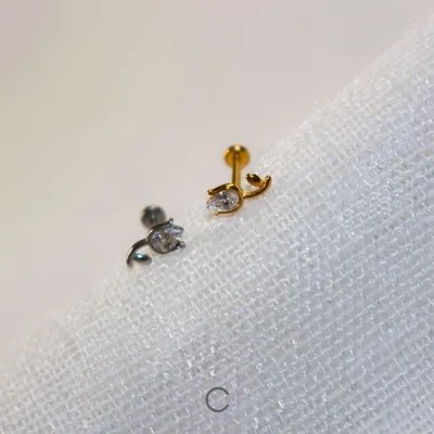 Piercing Nariz Push Back - Rose - 0.8mm - Image 1