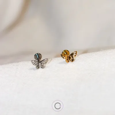 piercings orelha helix conch tragus flat