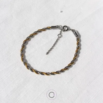 pulseiras aço inoxidável elegante dourado prateado